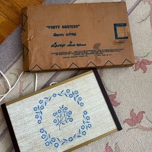 Vintage Warming Tray Cornflower Blue